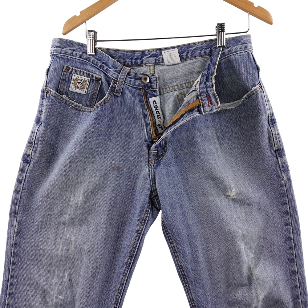 Cinch Mens Jeans White Lable Blue Wash Straight Leg Denim Pants Size 34x32